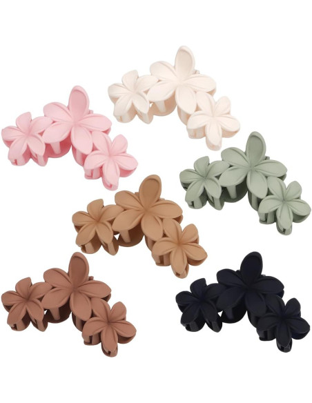 Clips de Pelo con Flor Ahoney - 6 Piezas Antideslizantes