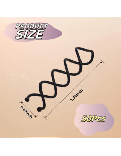 50 Horquillas Espirales de Metal Hyamass para Cabello Negro 2