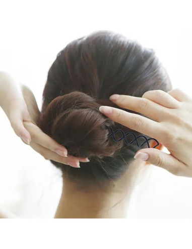 50 Horquillas Espirales de Metal Hyamass para Cabello Negro