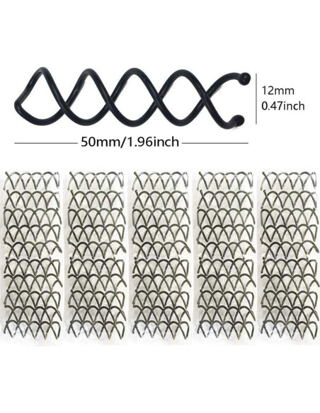 50 Horquillas Espirales de Metal Hyamass para Cabello Negro