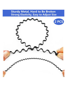 Banda de Pelo de Metal Ondulado Bodbop - 2 Piezas Unisex 2