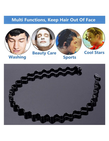 Banda de Pelo de Metal Ondulado Bodbop - 2 Piezas Unisex