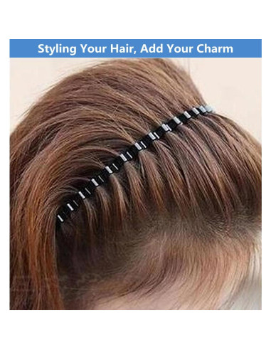 Banda de Pelo de Metal Ondulado Bodbop - 2 Piezas Unisex