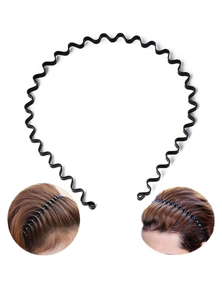 Banda de Pelo de Metal Ondulado Bodbop - 2 Piezas Unisex