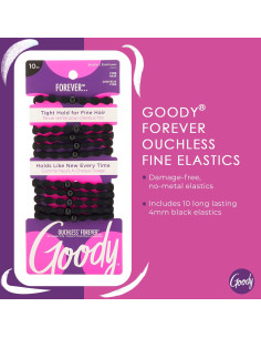 Elásticos para Cabello Goody Ouchless 10 Unidades Negro 2