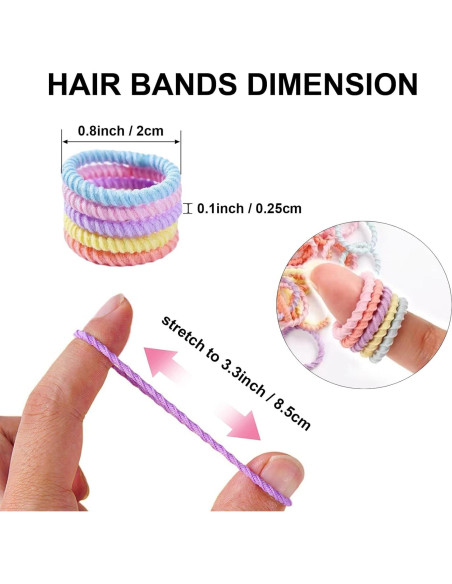 300 Bandas para el Cabello BlueZOO para Niños y Bebés 2cm