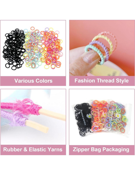 300 Bandas para el Cabello BlueZOO para Niños y Bebés 2cm