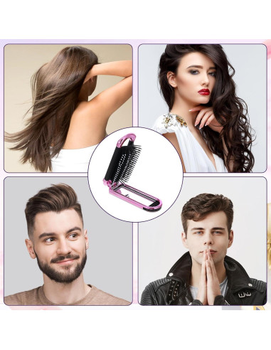Cepillo de Pelo Plegable con Espejo Rosa MOZEAT LENS