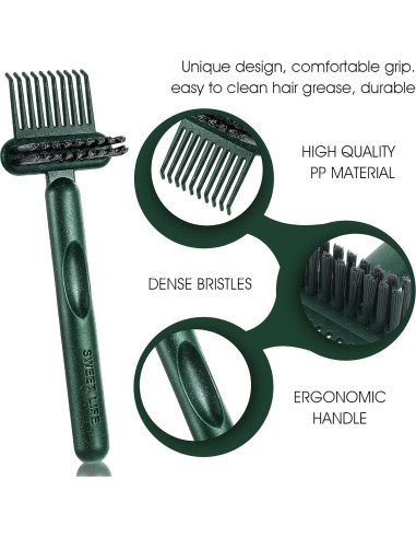 Limpiador de Cepillos Grevosea 2-en-1 Verde para Cabello