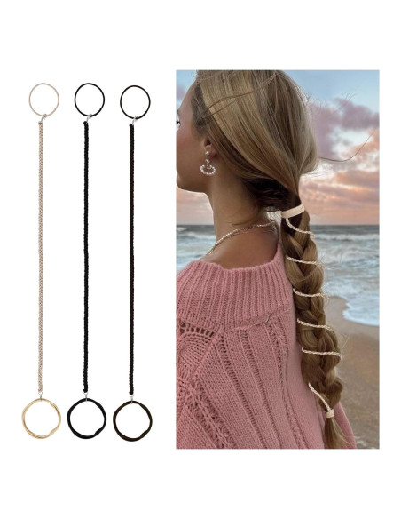 Paquete de 3 Lazos de Cabello Espirales ProChosen 63.5 cm