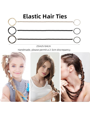 Paquete de 3 Lazos de Cabello Espirales ProChosen 63.5 cm