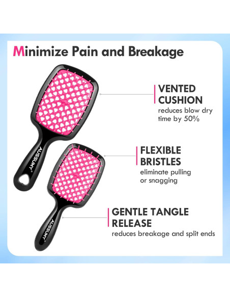 Cepillo Desenredante Aussumy Magenta Regular y Mini 20x20cm