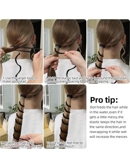 Paquete de 3 Lazos de Cabello Espirales ProChosen 63.5 cm