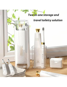 Estuche de Cepillo de Dientes de Viaje YKuzLx Blanco 2 Compartimentos 2