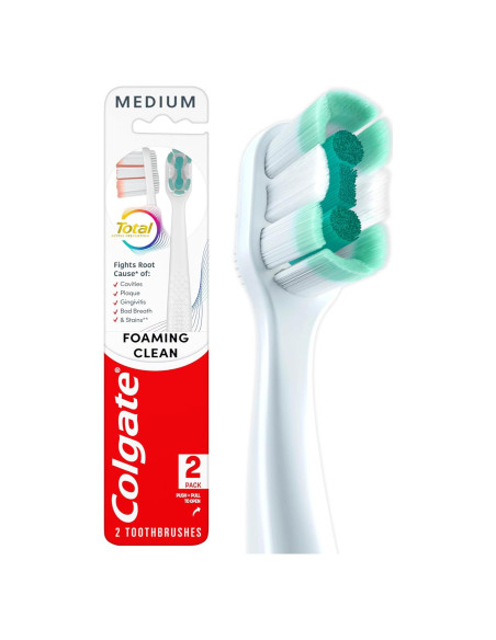 Cepillos de Dientes Colgate Total Prevención Activa Medianos - Paquete de 2