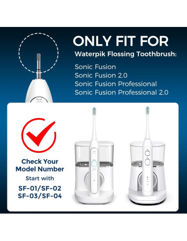Cabezas de Repuesto FitMount para WaterPik Sonic Fusion - 6 Paquetes