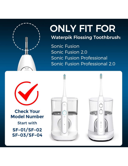 Cabezas de Repuesto FitMount para WaterPik Sonic Fusion - 6 Paquetes
