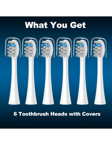 Cabezas de Repuesto FitMount para WaterPik Sonic Fusion - 6 Paquetes