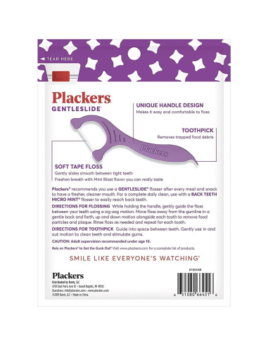Hilos Dentales Plackers Gentleslide 90 Unidades Paquete de 2