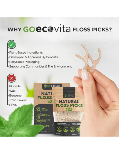 Palillos de Hilo Biodegradables GoEcoVita 100 Cuentas Menta