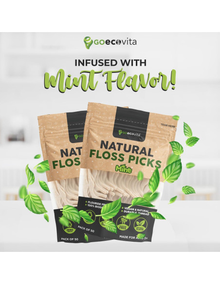 Palillos de Hilo Biodegradables GoEcoVita 100 Cuentas Menta