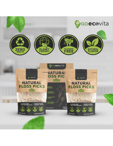 Palillos de Hilo Biodegradables GoEcoVita 100 Cuentas Menta