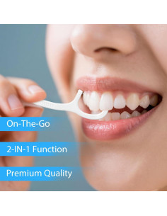 Palillos de Hilo Dental Envuelto Individualmente Meanhoo - 100 Unidades 2