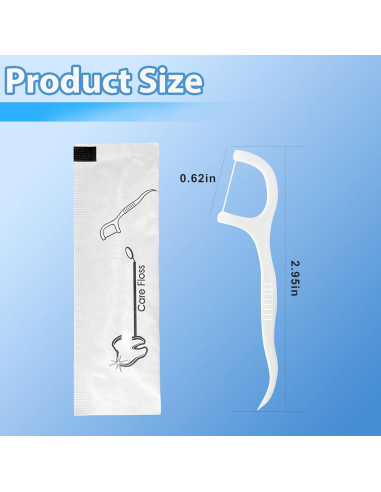 Palillos de Hilo Dental Envuelto Individualmente Meanhoo - 100 Unidades