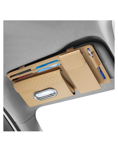 Organizador de Visera de Coche Rechale Beige 6 Bolsillos