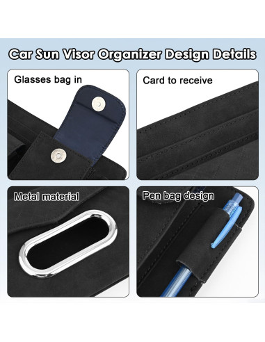 Organizador de Visera de Coche Rechale Beige 6 Bolsillos