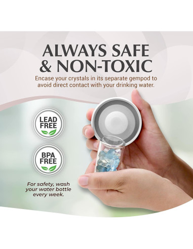 Botella de Agua de Cristal Almeara 480ml con Infusor y Cristales
