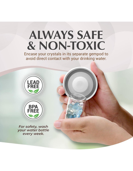 Botella de Agua de Cristal Almeara 480ml con Infusor y Cristales