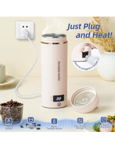 Hervidor Eléctrico Portátil Touxila 400ml Beige 4 Temperaturas 2