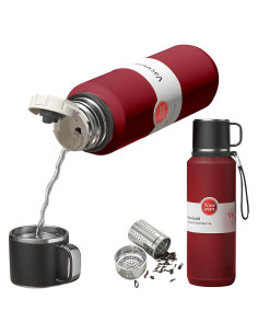 Botella Infusora de Té GENDLTHIJ Acero Inoxidable 1500ml Roja