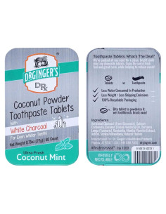 Tabletas de Pasta de Dientes Dr. Ginger Carbón Blanco 60 Unidades