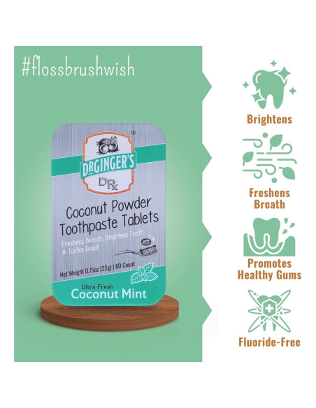 Tabletas de Pasta de Dientes Dr. Ginger Carbón Blanco 60 Unidades