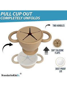 Taza de Snack BraveJustice de Silicona Plegable 226g Arena Cálida 2