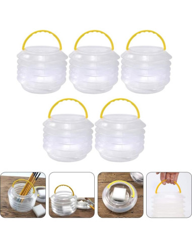 Cubo Plegable para Pinceles EXCEART 9.5x10 cm Reutilizable