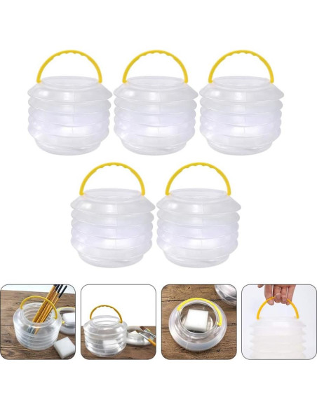 Cubo Plegable para Pinceles EXCEART 9.5x10 cm Reutilizable