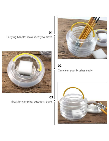 Cubo Plegable para Pinceles EXCEART 9.5x10 cm Reutilizable