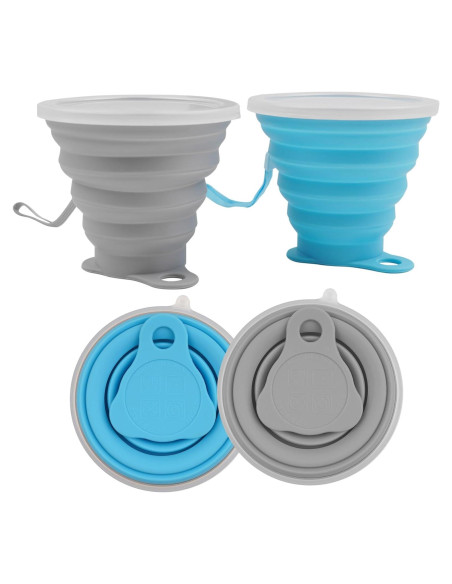 2 Tazas de Silicona Plegables JIMDOAYO para Camping 270ml