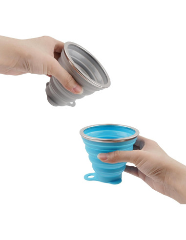 2 Tazas de Silicona Plegables JIMDOAYO para Camping 270ml