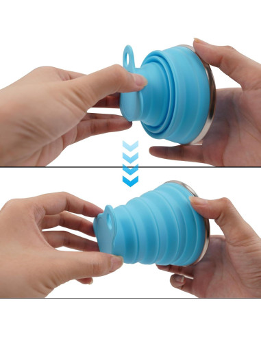 2 Tazas de Silicona Plegables JIMDOAYO para Camping 270ml