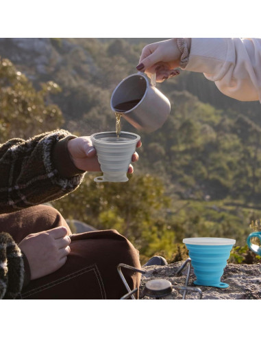 2 Tazas de Silicona Plegables JIMDOAYO para Camping 270ml