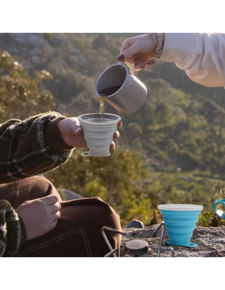 2 Tazas de Silicona Plegables JIMDOAYO para Camping 270ml