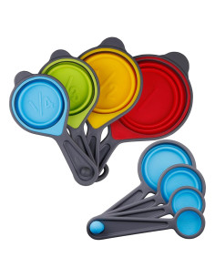 Juego de Tazas y Cucharas Medidoras Plegables SPUVGVC 8 Piezas