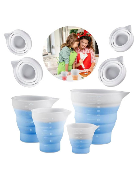 Conjunto de 4 Tazas Medidoras de Silicona Koonafy 50ml-500ml