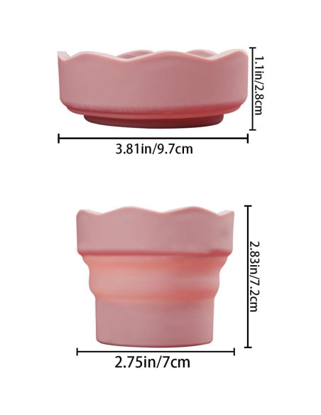 Cubo Lavador de Pinceles Plegable AddLotLot Rosa 3 Piezas