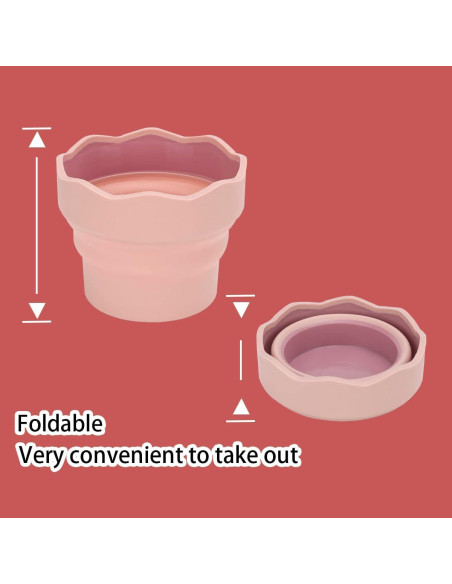 Cubo Lavador de Pinceles Plegable AddLotLot Rosa 3 Piezas