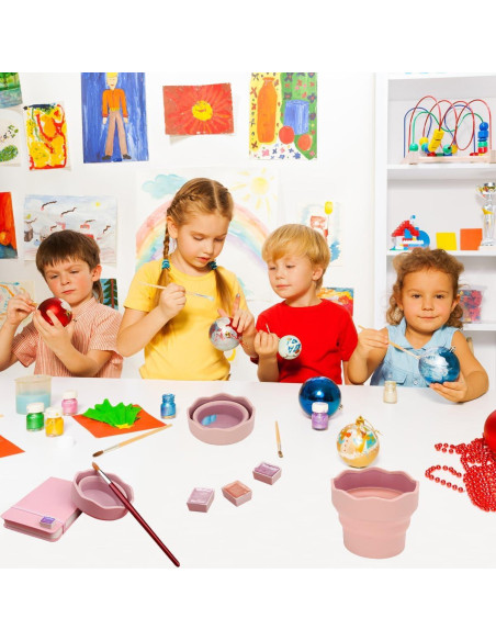 Cubo Lavador de Pinceles Plegable AddLotLot Rosa 3 Piezas